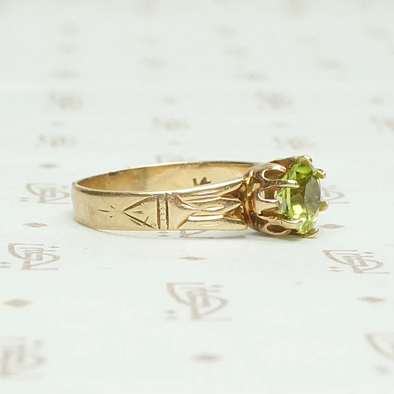 Victorian Spring Green Peridot Solitaire