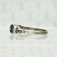 Crisp 1930s White Gold & Diamond Engagement Ring, side view