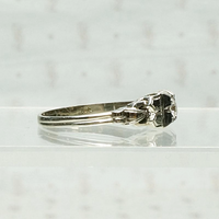 Crisp 1930s White Gold & Diamond Engagement Ring, side view