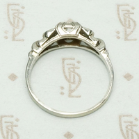 Crisp 1930s White Gold & Diamond Engagement Ring, top view
