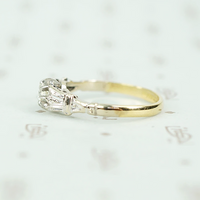 Two Tone Art Deco Diamond Engagement Ring