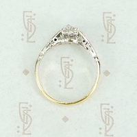 Two Tone Art Deco Diamond Engagement Ring