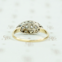 Vintage Diamond Cluster Two Tone Band
