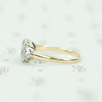Vintage Diamond Cluster Two Tone Band