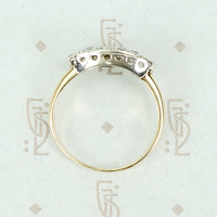 Vintage Diamond Cluster Two Tone Band