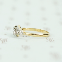 Swirling Floral Two Tone Diamond Ring