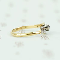 Swirling Floral Two Tone Diamond Ring