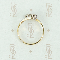 Swirling Floral Two Tone Diamond Ring