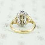 Midcentury Diamond and Sapphire Statement Ring