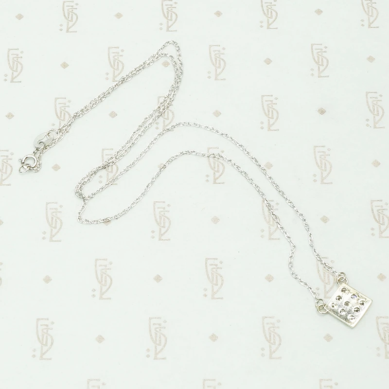 The Paved Diamond Square Pendant