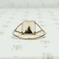 Tree Line Picture Agate Conversion Ring, back view