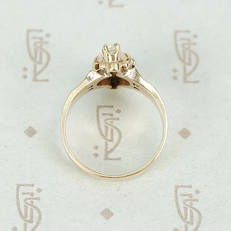 Lovely Antique Opal and Diamond Ring
