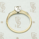 Old & New Antique Rose Cut Diamond in Retro Solitaire, top view