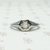 Star Set Rose Cut Diamond Solitaire in Filigree