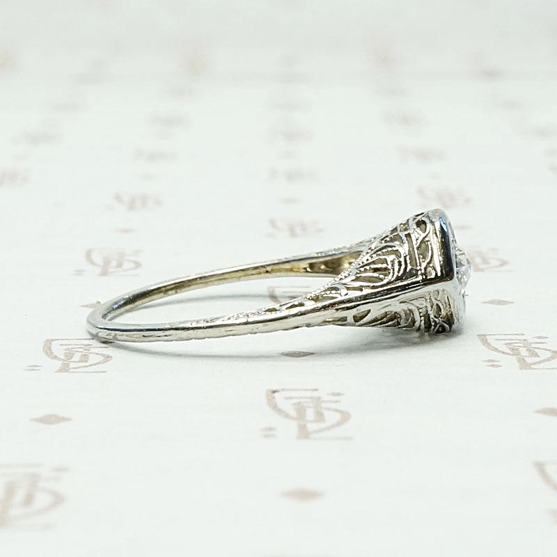 Star Set Rose Cut Diamond Solitaire in Filigree
