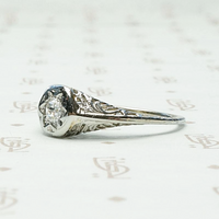 Star Set Rose Cut Diamond Solitaire in Filigree