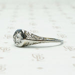 Star Set Rose Cut Diamond Solitaire in Filigree