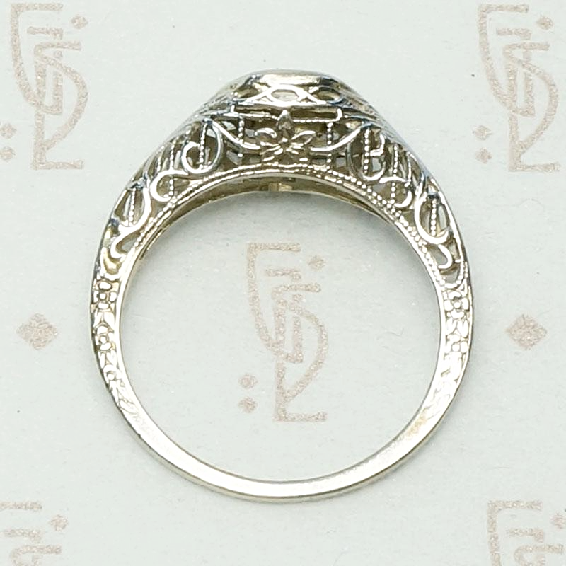 Star Set Rose Cut Diamond Solitaire in Filigree