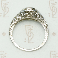 Star Set Rose Cut Diamond Solitaire in Filigree