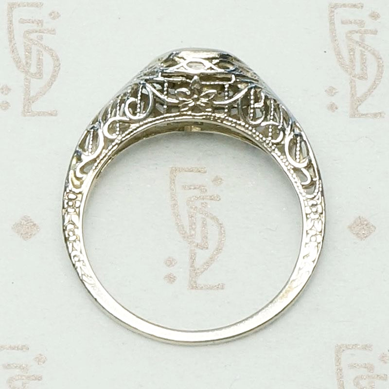 Star Set Rose Cut Diamond Solitaire in Filigree