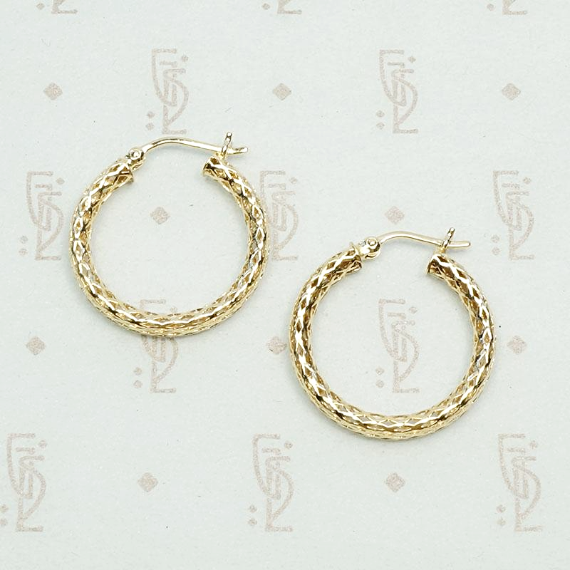 Glittering Woven Gold Hoop Earrings