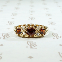 Lush Garnet & Diamond 18ct English Band 