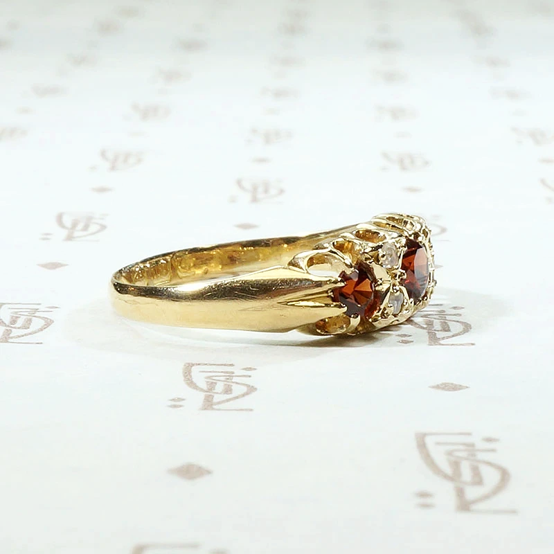 Lush Garnet & Diamond 18ct English Band 