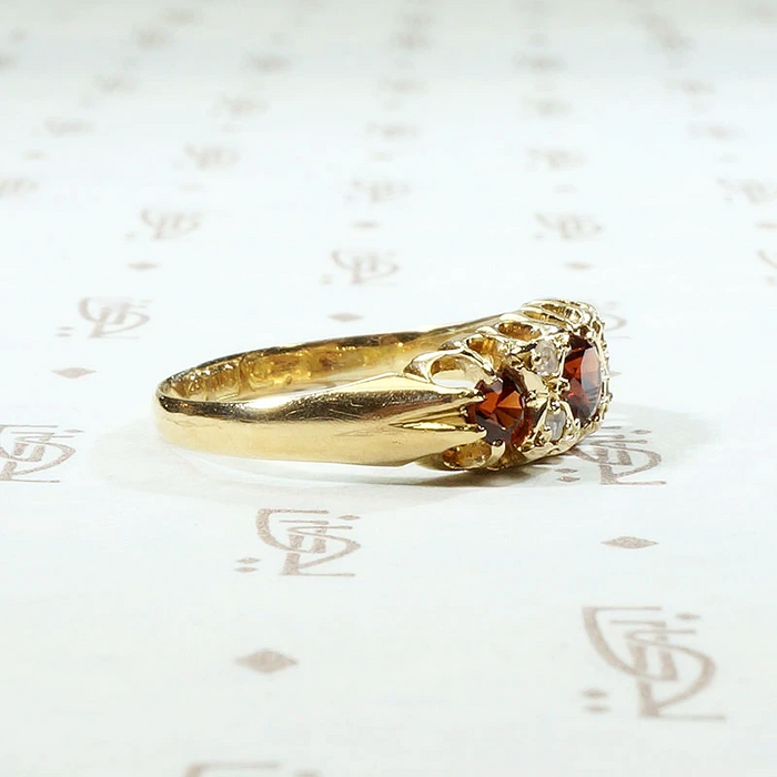 Lush Garnet & Diamond 18ct English Band 