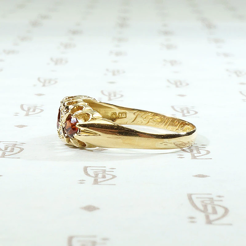 Lush Garnet & Diamond 18ct English Band 