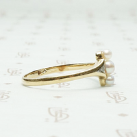 Delicate Diamond & Pearl c. 1900 Ring