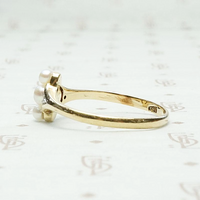 Delicate Diamond & Pearl c. 1900 Ring