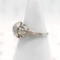 Art Deco Diamond Cluster Engagement Ring