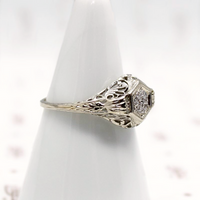 Art Deco Diamond Cluster Engagement Ring