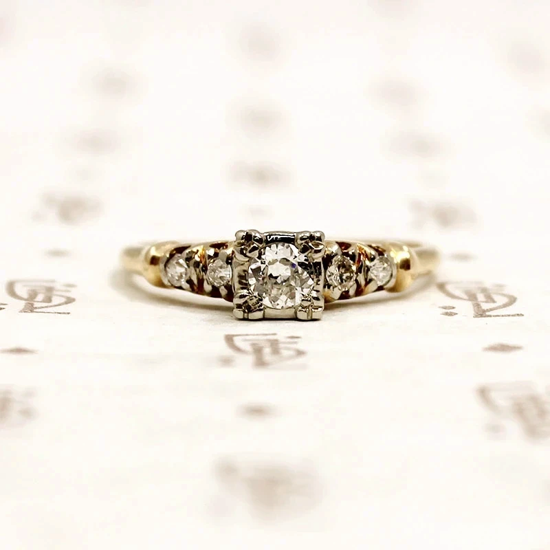 Old European Diamond Engagement Ring