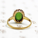 Jade Ring with Rose Cut Diamond Halo