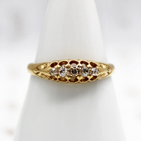 English Diamond Band with Pretty Carving