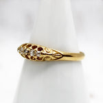 English Diamond Band with Pretty Carving