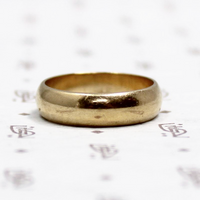Classic 1950s 6mm Half Round Wedding Band