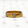 Handsome Gold Band with Forget Me Not Stripes