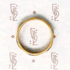Handsome Gold Band with Forget Me Not Stripes