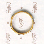 Handsome Gold Band with Forget Me Not Stripes