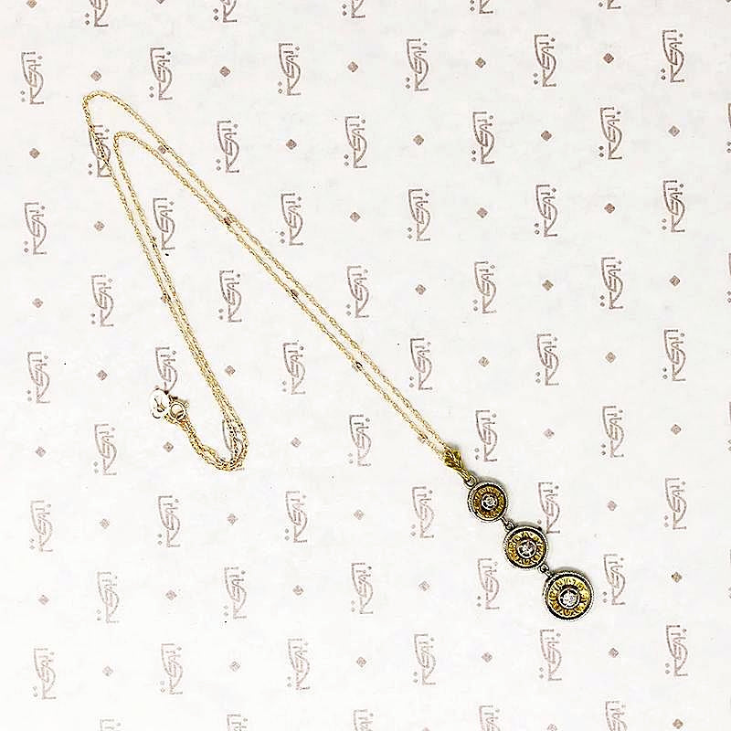 Cascading Pendant of Glittering Gold & Diamonds