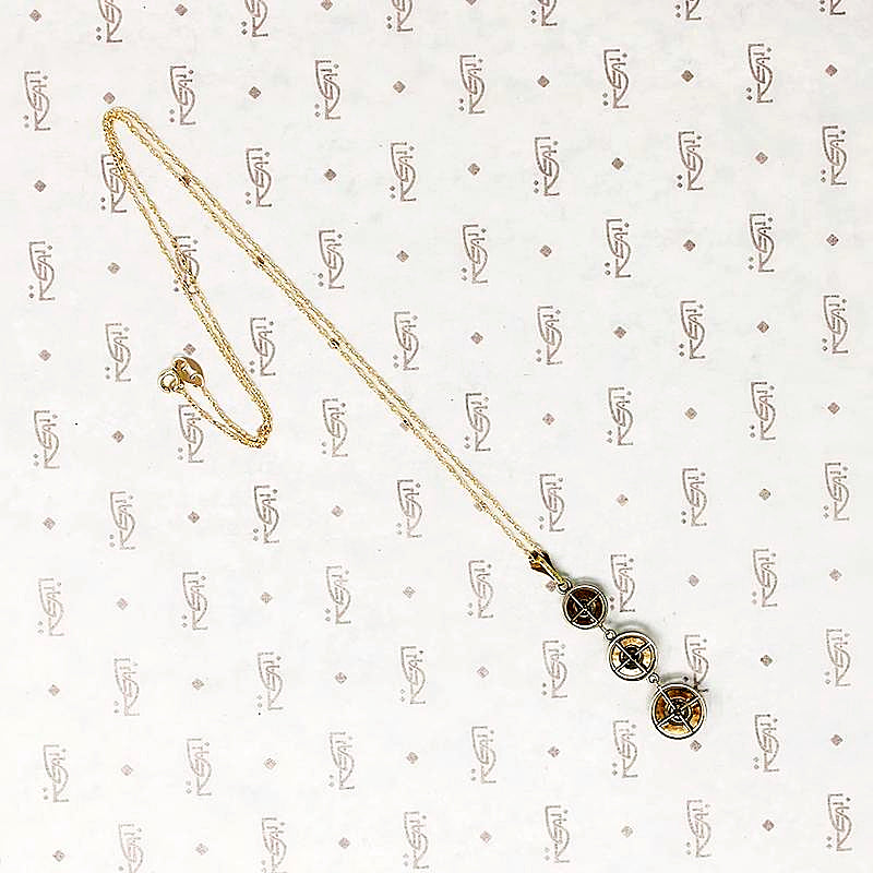 Cascading Pendant of Glittering Gold & Diamonds
