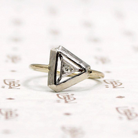 Diamond Triangle Art Deco Conversion Ring