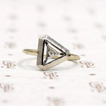 Diamond Triangle Art Deco Conversion Ring