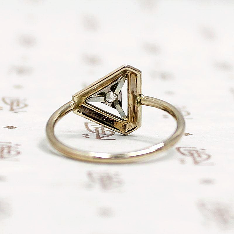 Diamond Triangle Art Deco Conversion Ring