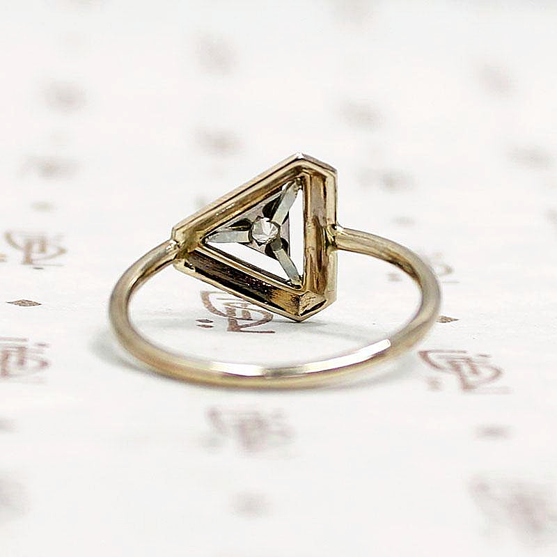 Diamond Triangle Art Deco Conversion Ring