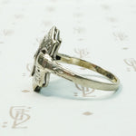 Sweet Art Deco White Gold & Diamond Ring