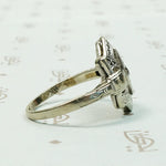 Sweet Art Deco White Gold & Diamond Ring