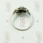 Sweet Art Deco White Gold & Diamond Ring